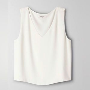 Aritzia Babaton Murphy sleeveless ivory white blouse top